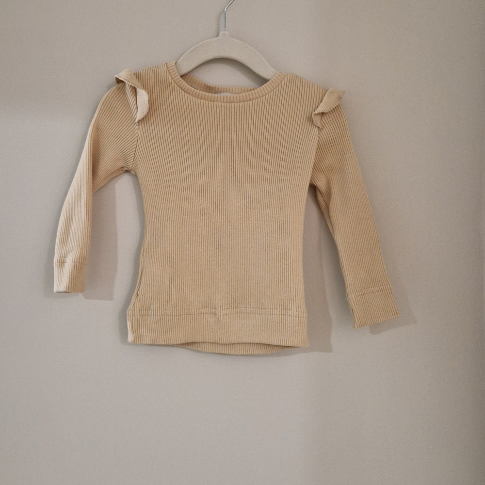 Cozy Tan Long Sleeve Kids Tee